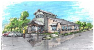 Medical office Hutto TX architectural rendering of 2,000 SF professional building at 401 Exchange Boulevard
