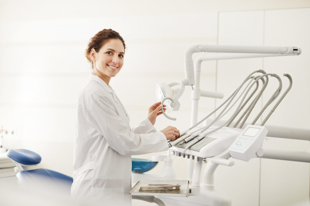 female dentist smiling