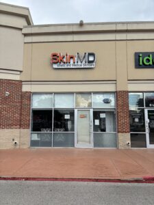 Medical office for lease Hurst DFW exterior view at The Shops at North East Mall showing SkinMD signage and retail medical location