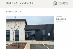 Medical office space Leander TX Building 10 Pointe 183 Development Suite 1020 healthcare facility for lease