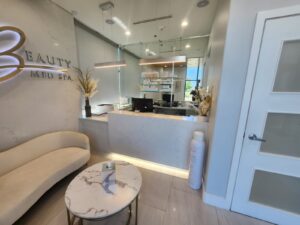 Medical office Plano TX modern reception area featuring contemporary design elements and professional medical facility atmosphere
